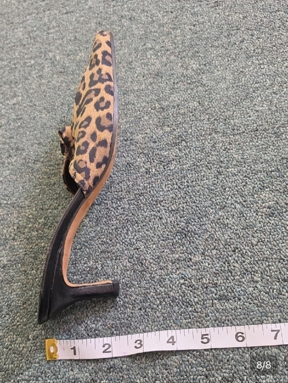 Vaneli Leopard Print Top Leather Bottom Mules Tan Size 6 M - Picture 8 of 8